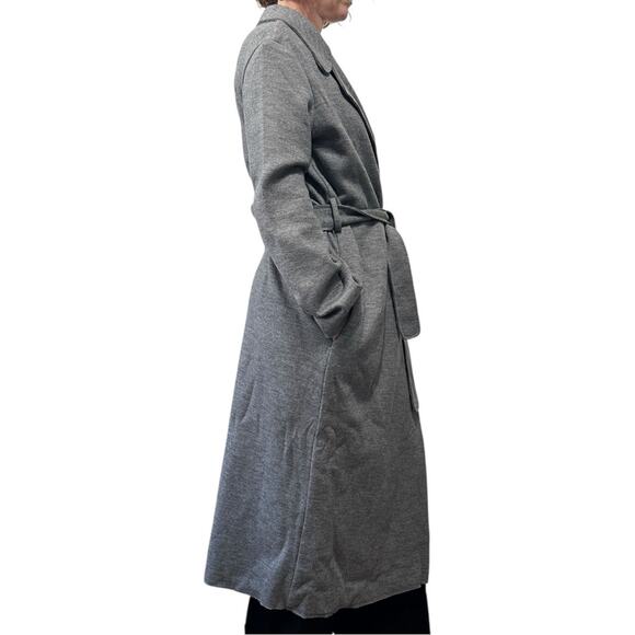 The Row Wool Trench Coat size S Gray Wrap Sash Tie - Picture 3 of 15
